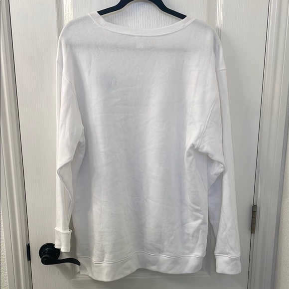 Victoria's Secret Pink White Crewneck Sweatshirt - Picture 4 of 5